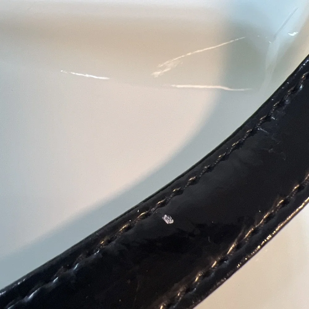 Liz Claiborne Black Patent Leather Flap Shoulder Bag Classic Evening Purse‎